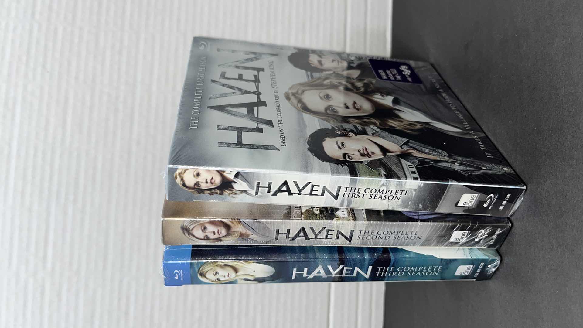 Photo 1 of NEW HAVEN SEASONS 1-3 BLU RAY DISC SETS, BASED ON “THE COLORADO KID” BY STEPHEN KING