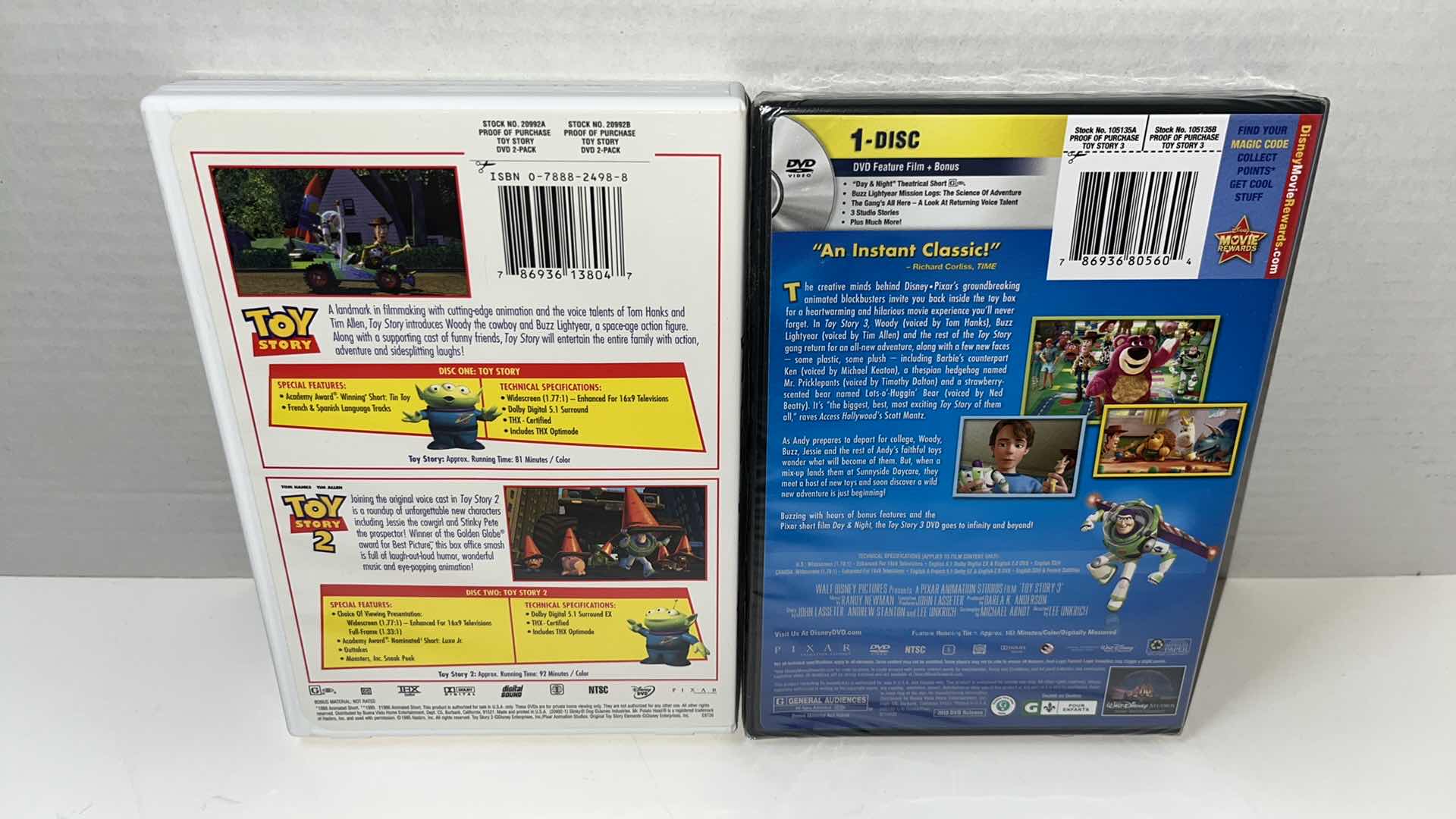 Photo 1 of DISNEY PIXAR TOY STORY 1 & 2 W TOY STORY 3 DVDS (2)