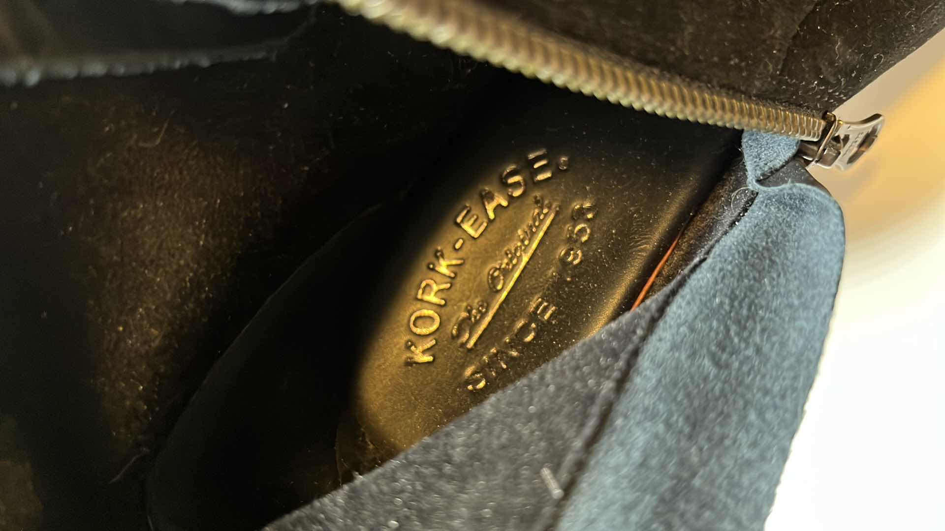 Photo 7 of KORK-EASE SUEDE LACE UP ANKLE HEELED COMBAT BOOTIES, BLACK (WOMENS SIZE 8.5)