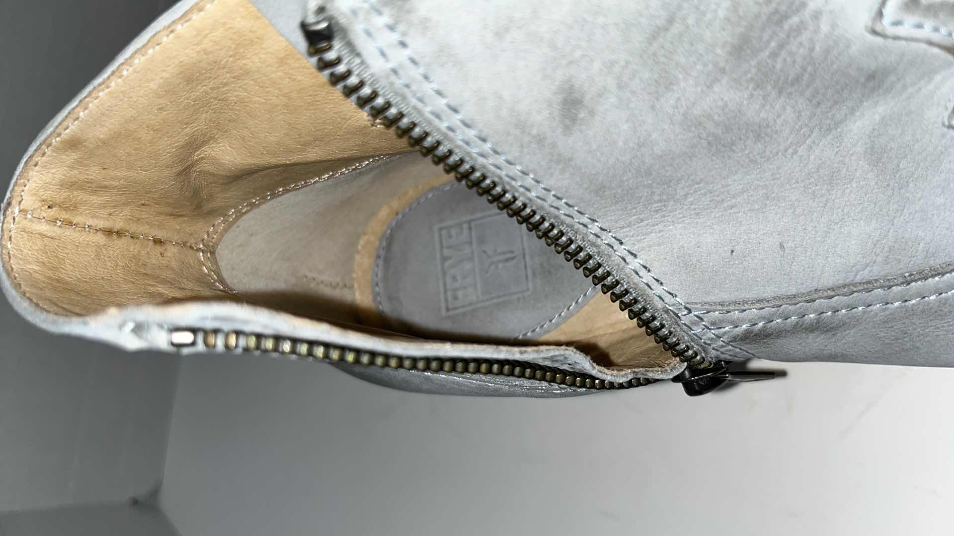 Photo 1 of FRYE REINA ANKLE BOOTIES, LIGHT GREY (WOMENS SIZE 9)