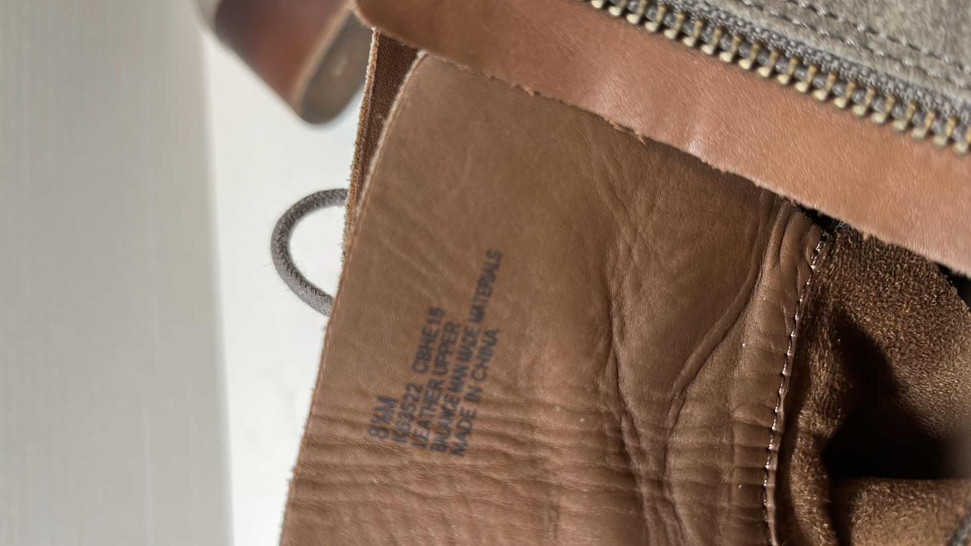 Photo 8 of KORK-EASE SUEDE LACE UP ANKLE HEELED COMBAT BOOTIES, TAUPE (WOMENS SIZE 8.5)