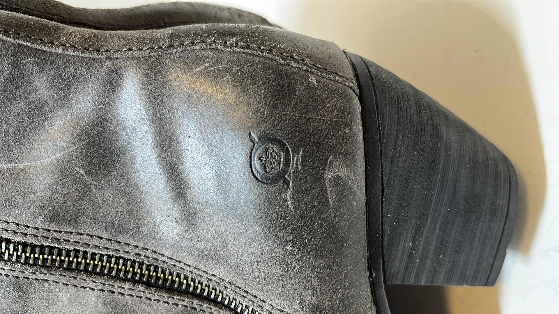 Photo 6 of BORN ABBY ZIP UP ANKLE BOOT, GREY DISTRESSED (WOMENS SIZE 9)