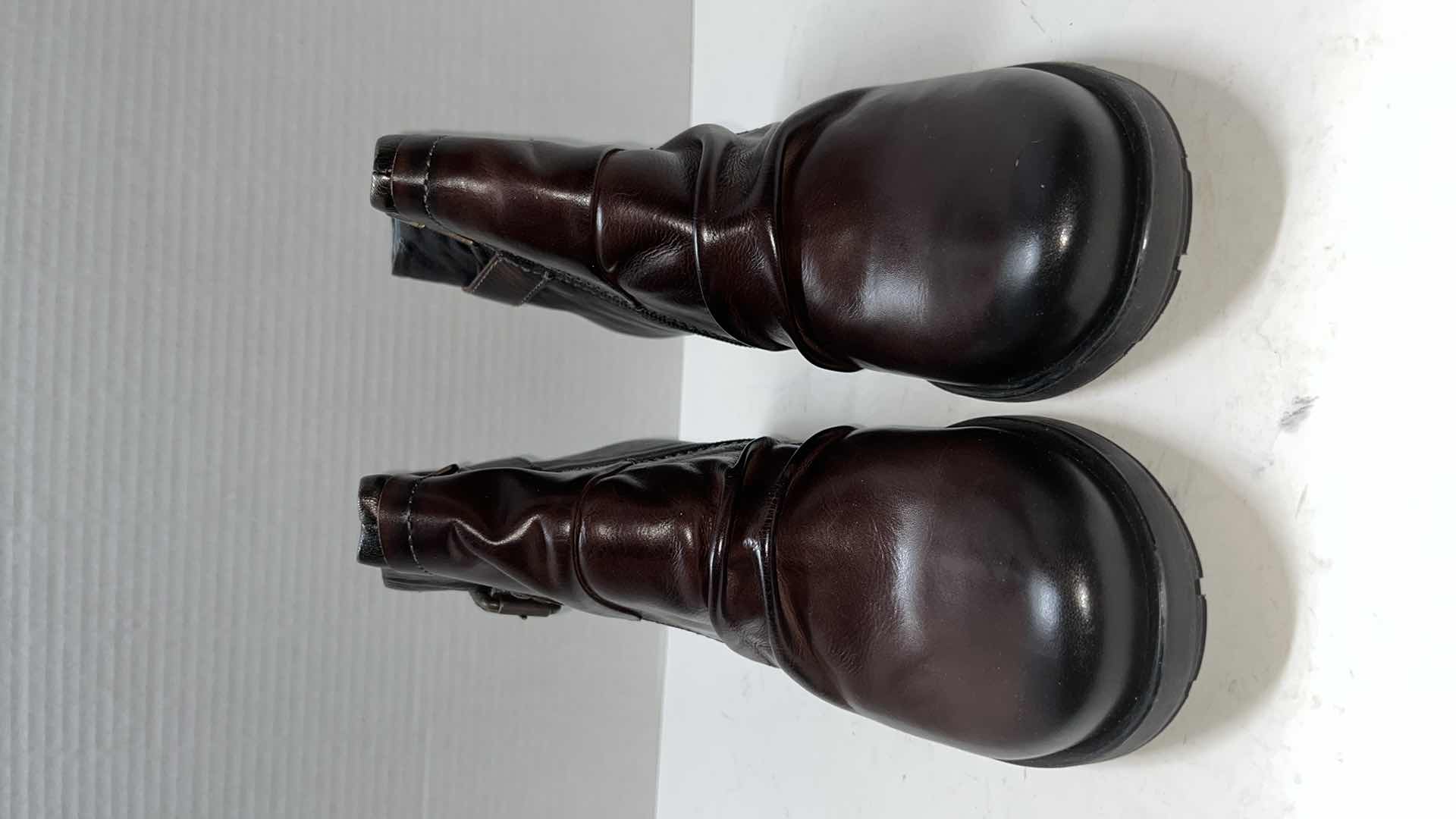 Photo 1 of  PIKOLINOS LE MANS SLOUCH STACKED HEEL LEATHER ANKLE BOOT, METALLIC/BROWN (WOMENS SIZE 39)