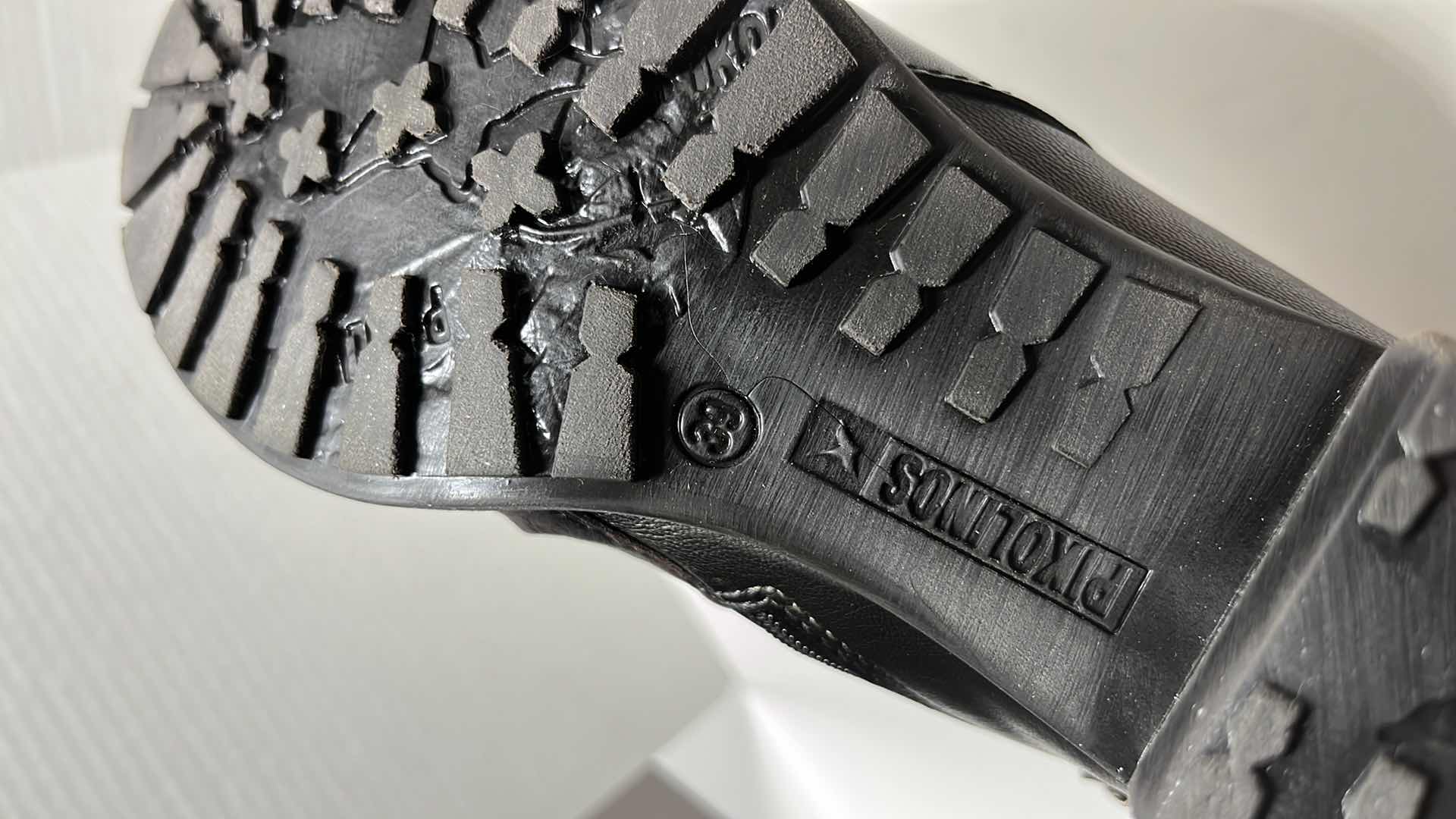 Photo 1 of  PIKOLINOS LE MANS SLOUCH STACKED HEEL LEATHER ANKLE BOOT, METALLIC/BROWN (WOMENS SIZE 39)