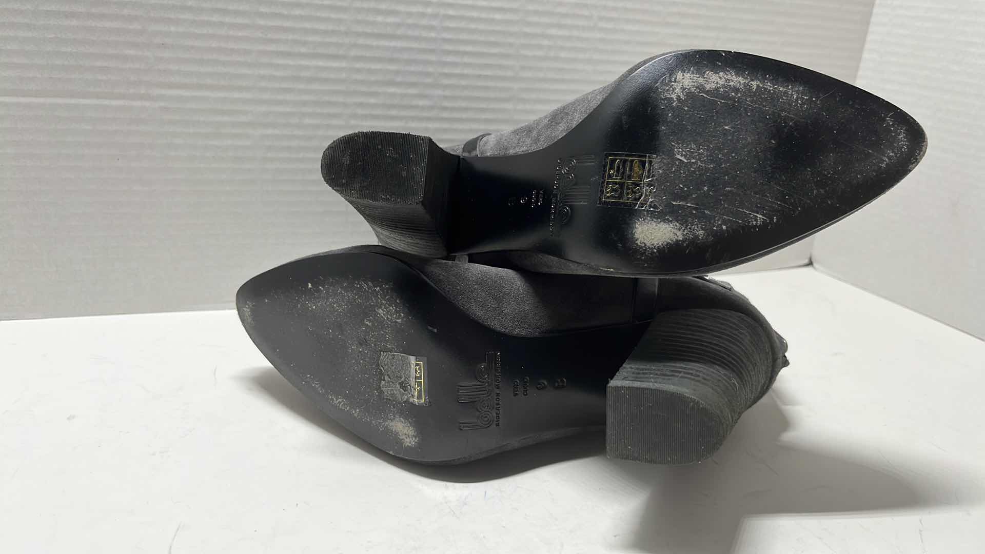 Photo 1 of BELLE BY SIGERSON MORRISON SUEDE VERO BOOTIE, DARK GREY (WOMENS SIZE 9)