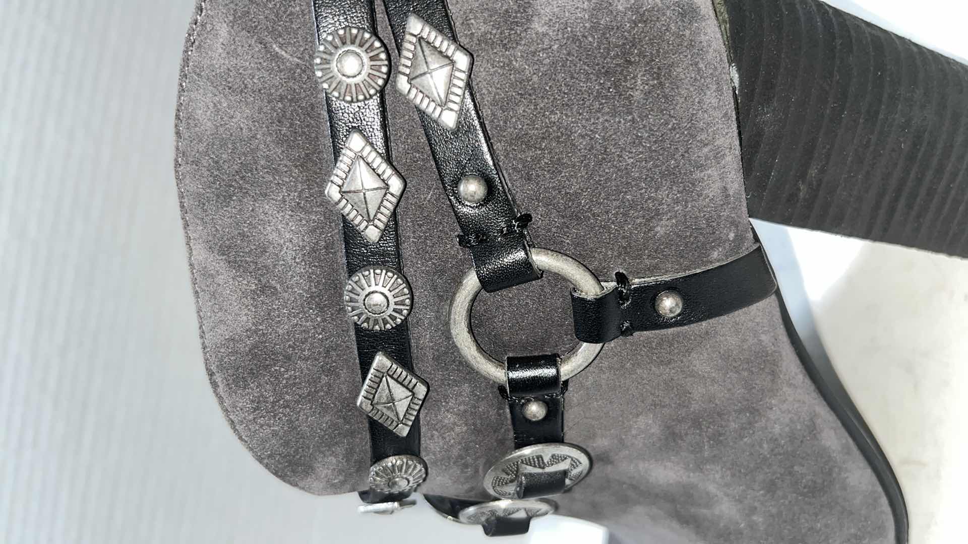 Photo 1 of BELLE BY SIGERSON MORRISON SUEDE VERO BOOTIE, DARK GREY (WOMENS SIZE 9)