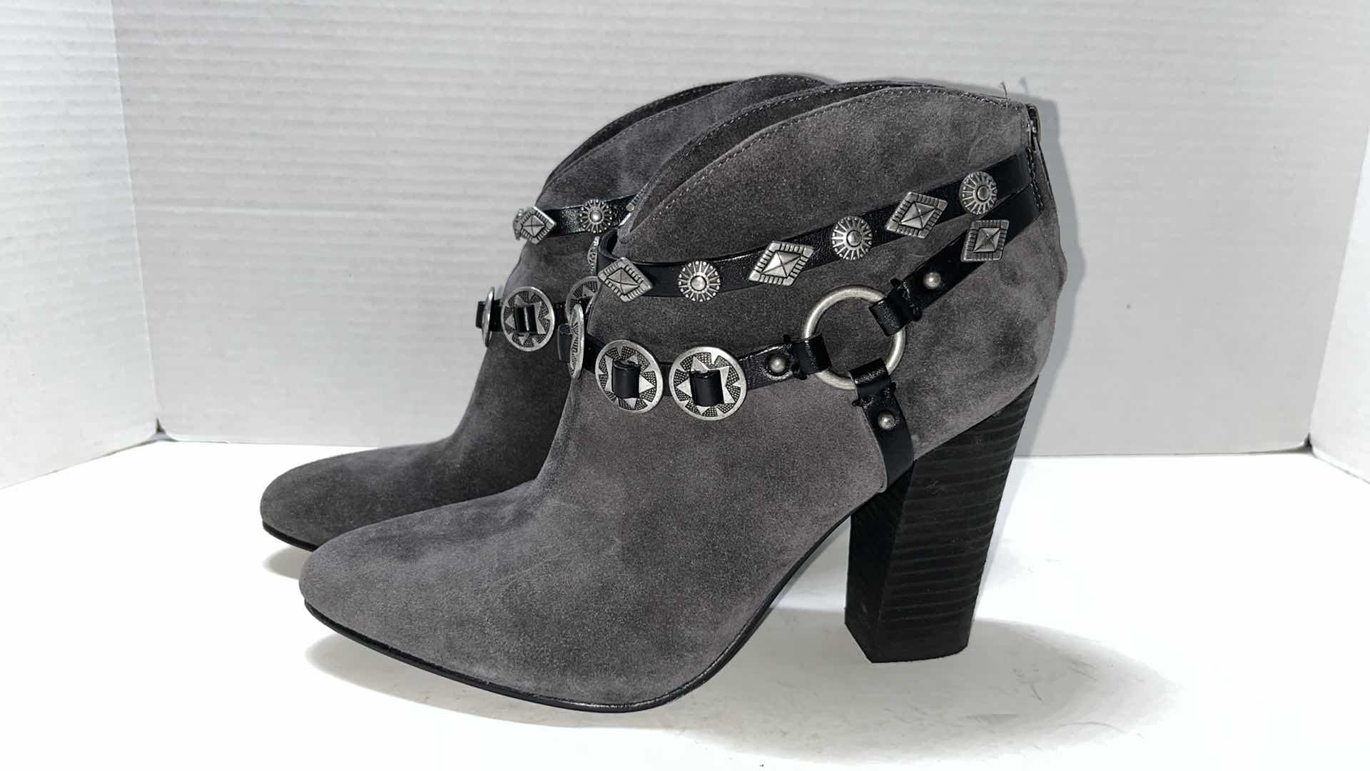 Photo 1 of BELLE BY SIGERSON MORRISON SUEDE VERO BOOTIE, DARK GREY (WOMENS SIZE 9)
