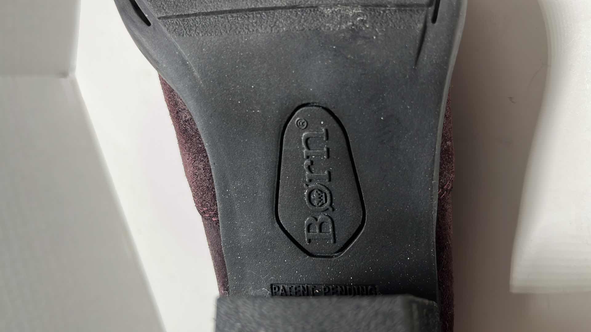 Photo 1 of BORN FREDRIKA ANKLE BOOTIE, PLUM SUEDE (WOMENS SIZE 8.5)