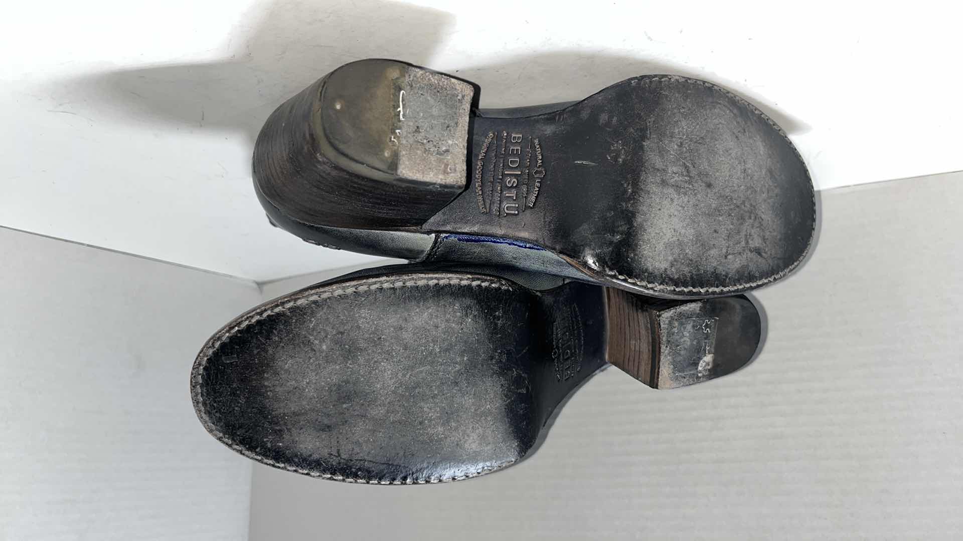 Photo 1 of BED STU YELL LEATHER ANKLE BOOTIES, BLUE (WOMENS SIZE 9)