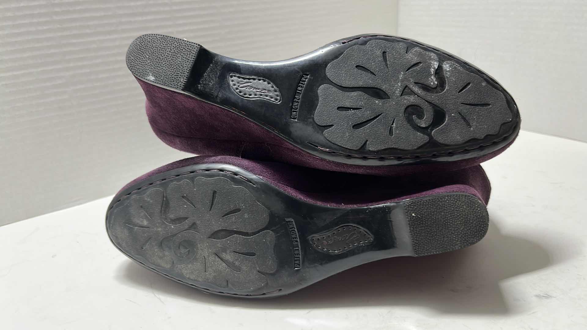 View 7 of CROWN BY BORN FAYLAN SLIP-ON WEDGE BOOTIES, PURPLE (WOMENS SIZE 9.5)