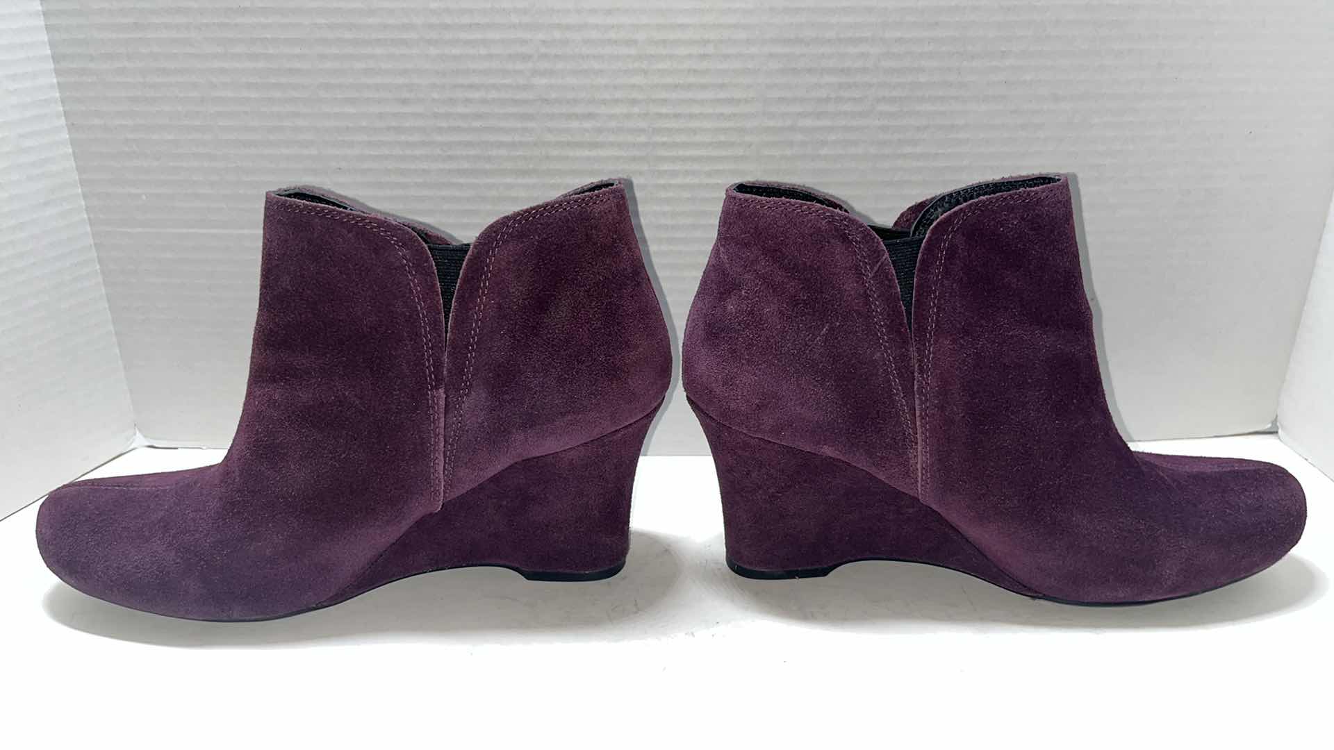 View 3 of CROWN BY BORN FAYLAN SLIP-ON WEDGE BOOTIES, PURPLE (WOMENS SIZE 9.5)