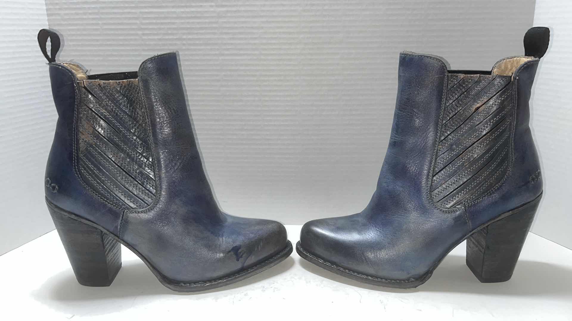 Photo 1 of BED STU COBBLER SERIES LEATHER ANKLE BOOT, EMERALD/RUSTIC TAN (WOMENS SIZE 9)