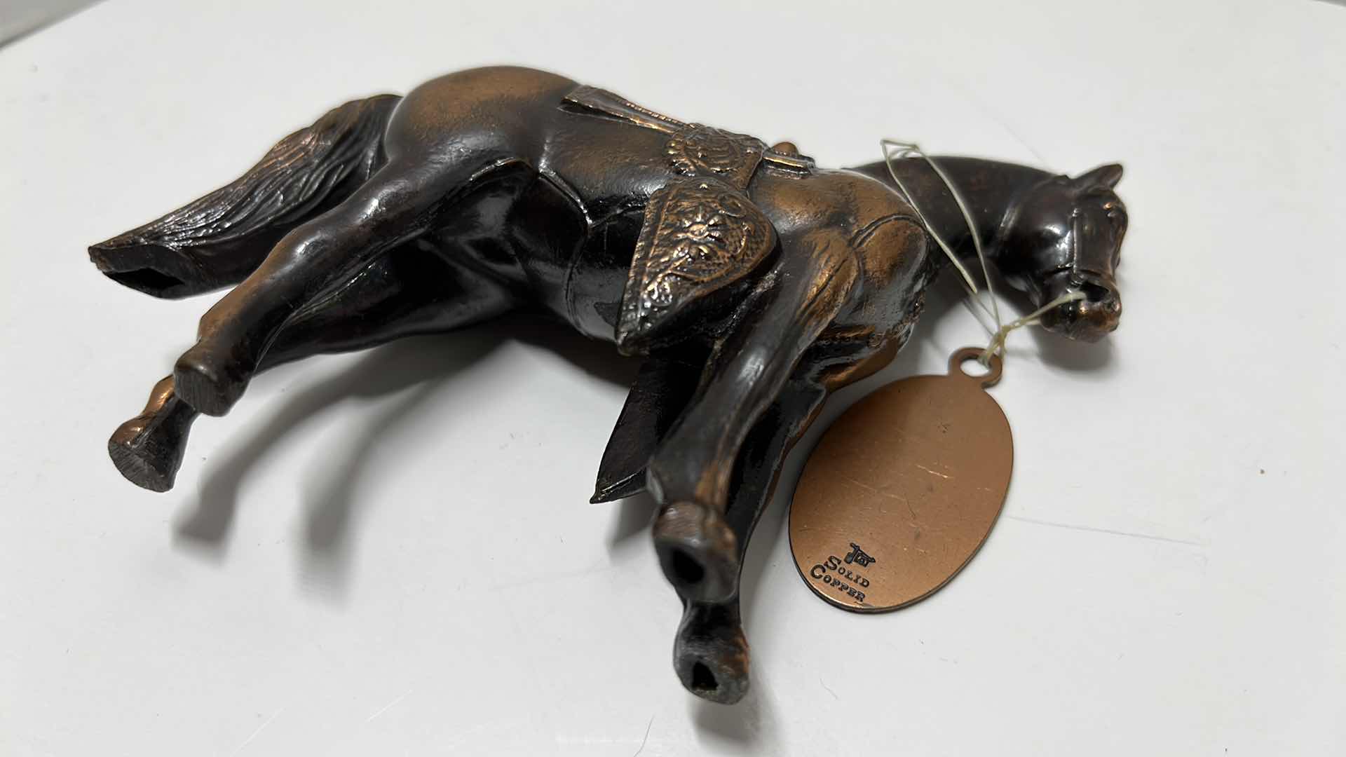 Photo 1 of COPPER, PEWTER & METAL HORSE FIGURINES (6)