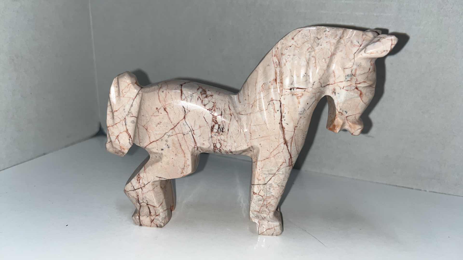 Photo 1 of HAND CARVED STONE & ONYX QUARTZ HORSE/ GOAT FIGURINES (5)
