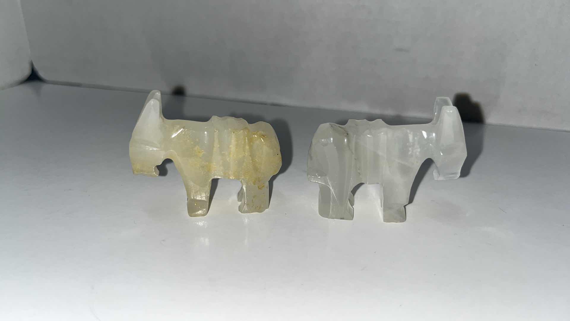 Photo 1 of HAND CARVED STONE & ONYX QUARTZ HORSE/ GOAT FIGURINES (5)