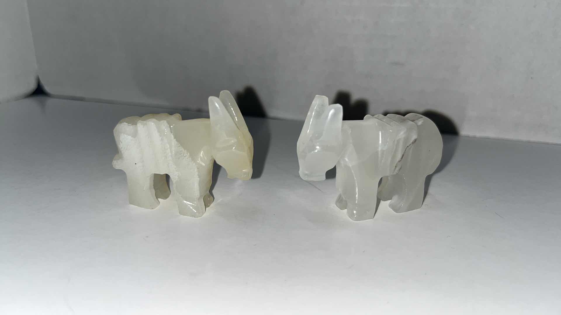 Photo 1 of HAND CARVED STONE & ONYX QUARTZ HORSE/ GOAT FIGURINES (5)