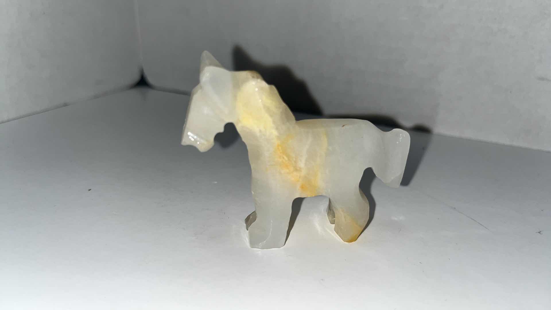 Photo 1 of HAND CARVED STONE & ONYX QUARTZ HORSE/ GOAT FIGURINES (5)