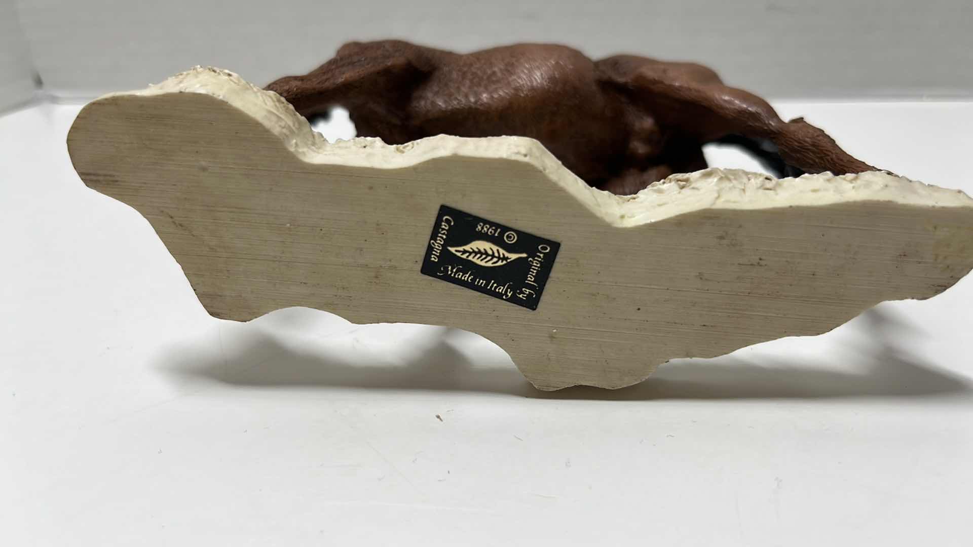 Photo 5 of CASTAGNA HORSE FIGURINE, 1988 MADE IN ITALY 2” X 7” H5” & STONE CRITTERS HORSE SORREL SC-410 FIGURINE (2)