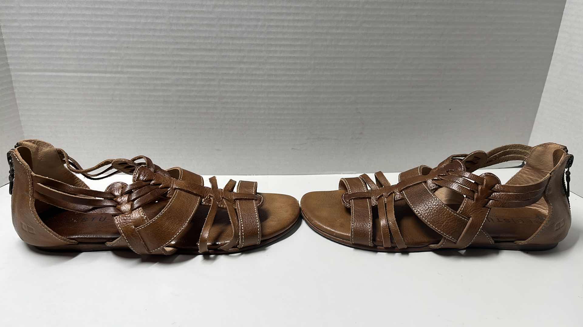 Photo 1 of BED-STU CARA WOVEN LEATHER HUARACHE STYLE SANDAL, RUSTIC TAN (WOMENS SIZE 8.5)