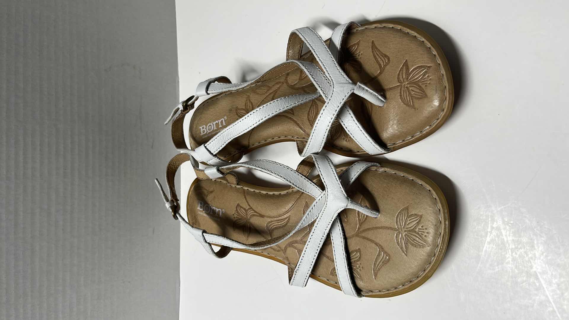 Photo 1 of BORN MAI FLAT SANDAL, WHITE (WOMENS SIZE 9)