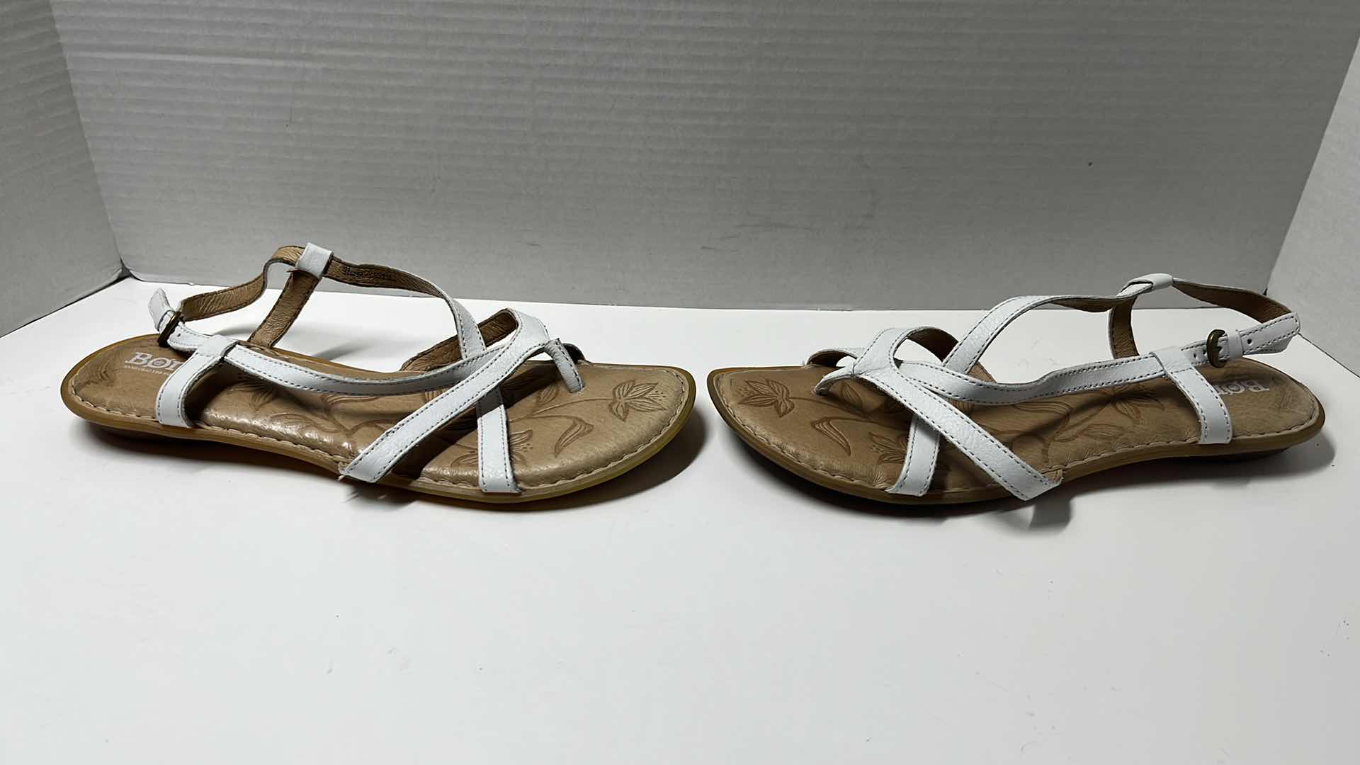 Photo 1 of BORN MAI FLAT SANDAL, WHITE (WOMENS SIZE 9)