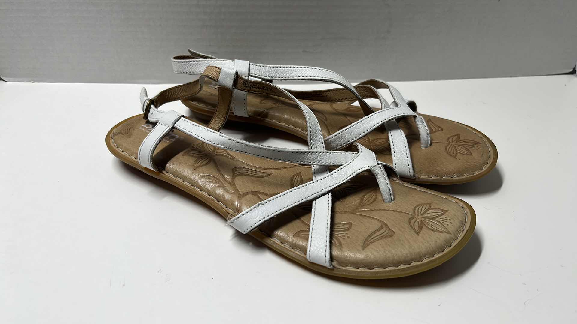 Photo 1 of BORN MAI FLAT SANDAL, WHITE (WOMENS SIZE 9)