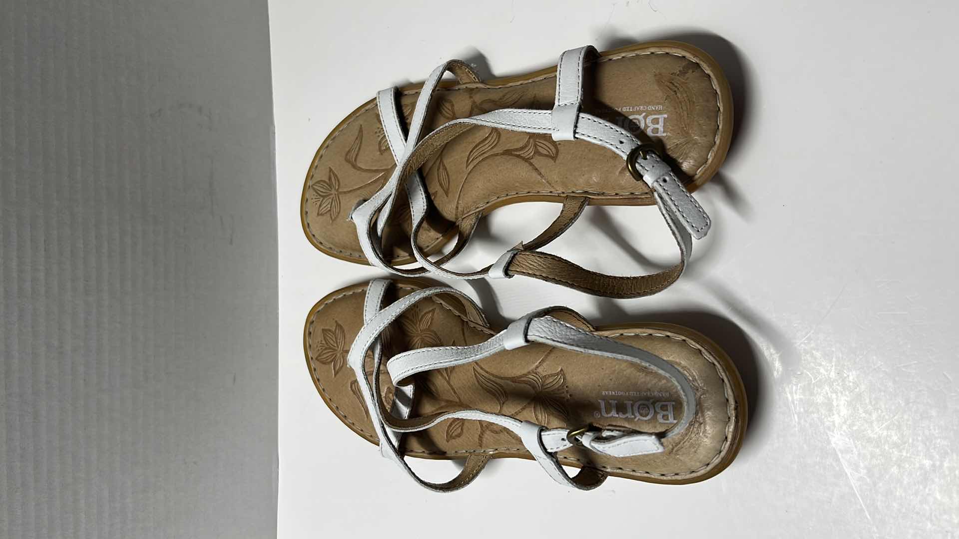 Photo 1 of BORN MAI FLAT SANDAL, WHITE (WOMENS SIZE 9)