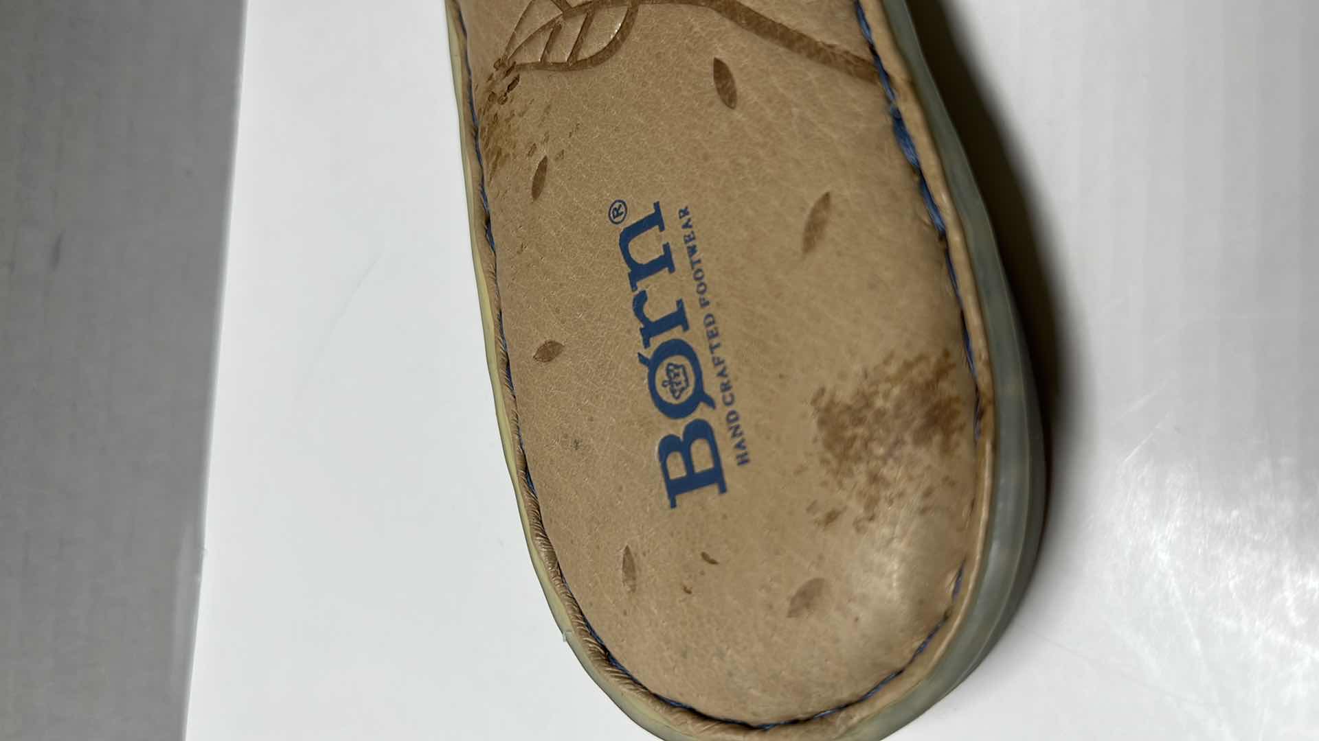 Photo 8 of BORN MIARRA BIG BUCKLE LEATHER SLIDE SANDALS, BLUE (WOMENS SIZE 9)