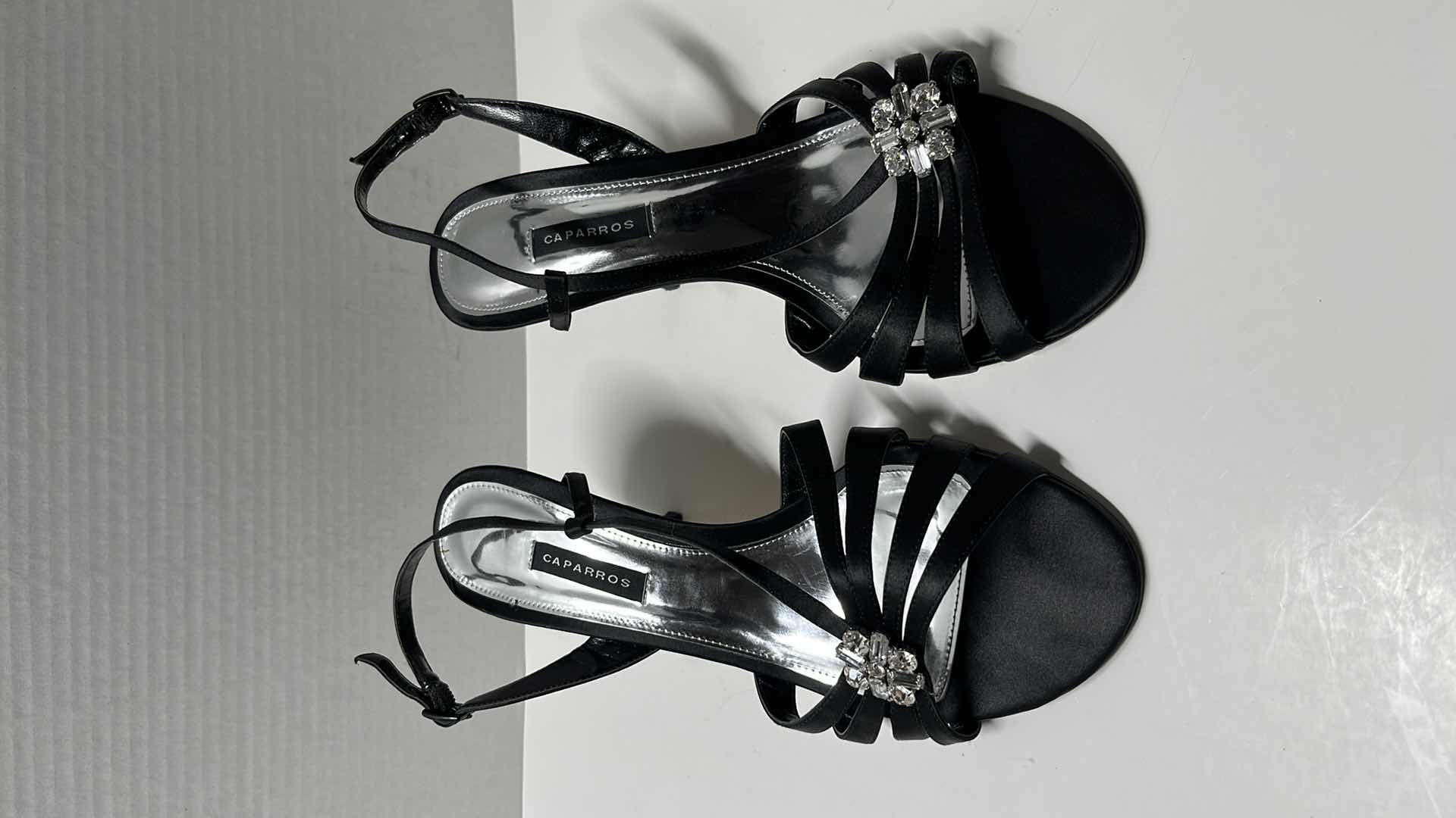 Photo 5 of CAPARROS ANKLE STRAPPED HEEL W JEWEL EMBELLISHMENT, BLACK (WOMENS SIZE 8.5)