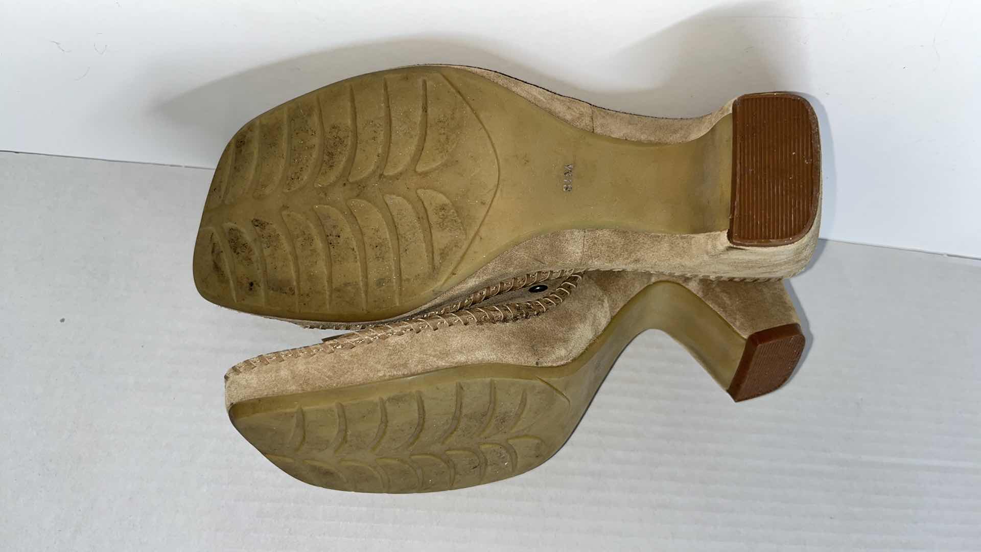 Photo 1 of LINEA PAOLO STUDDED HEELED SANDAL, TAN (WOMENS SIZE 8.5)