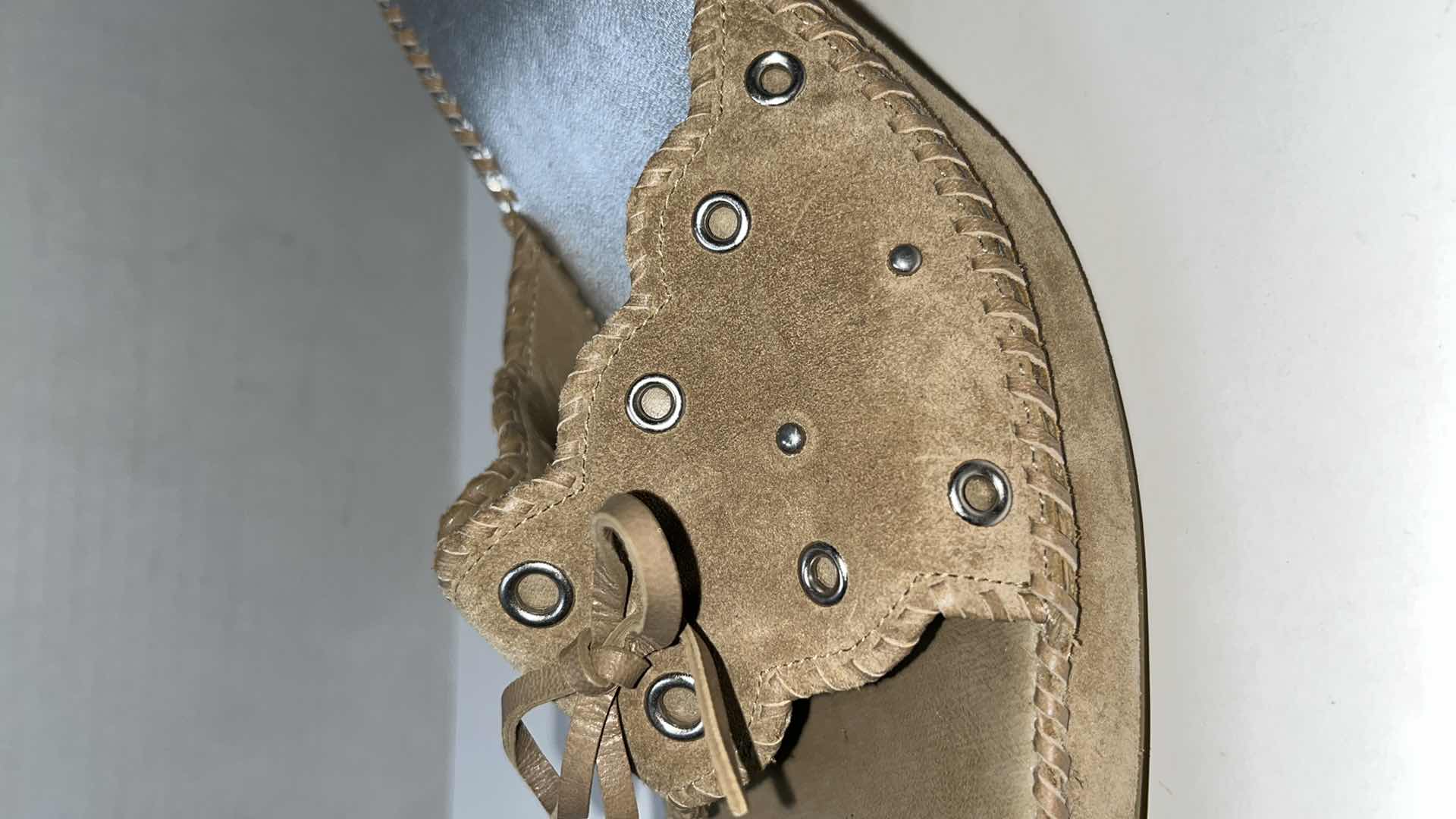 Photo 1 of LINEA PAOLO STUDDED HEELED SANDAL, TAN (WOMENS SIZE 8.5)