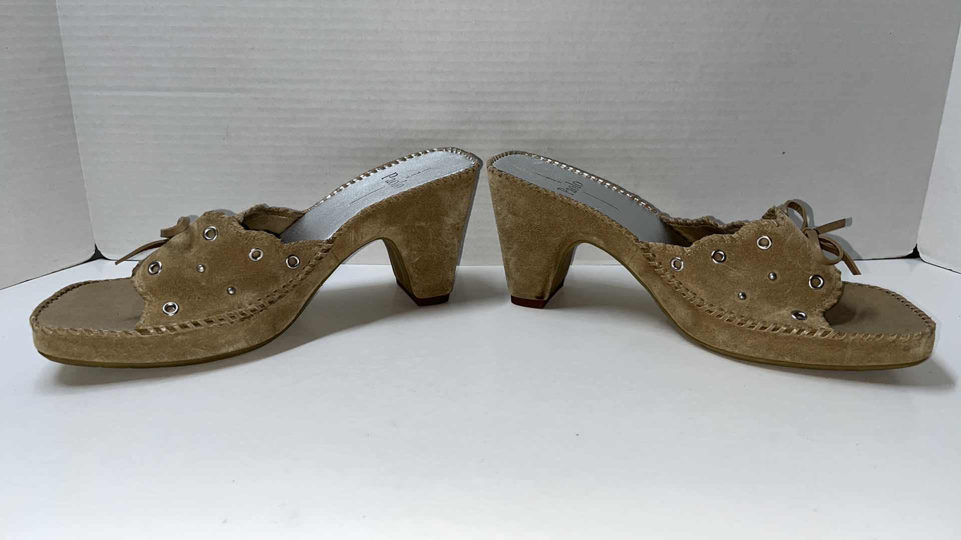 Photo 1 of LINEA PAOLO STUDDED HEELED SANDAL, TAN (WOMENS SIZE 8.5)
