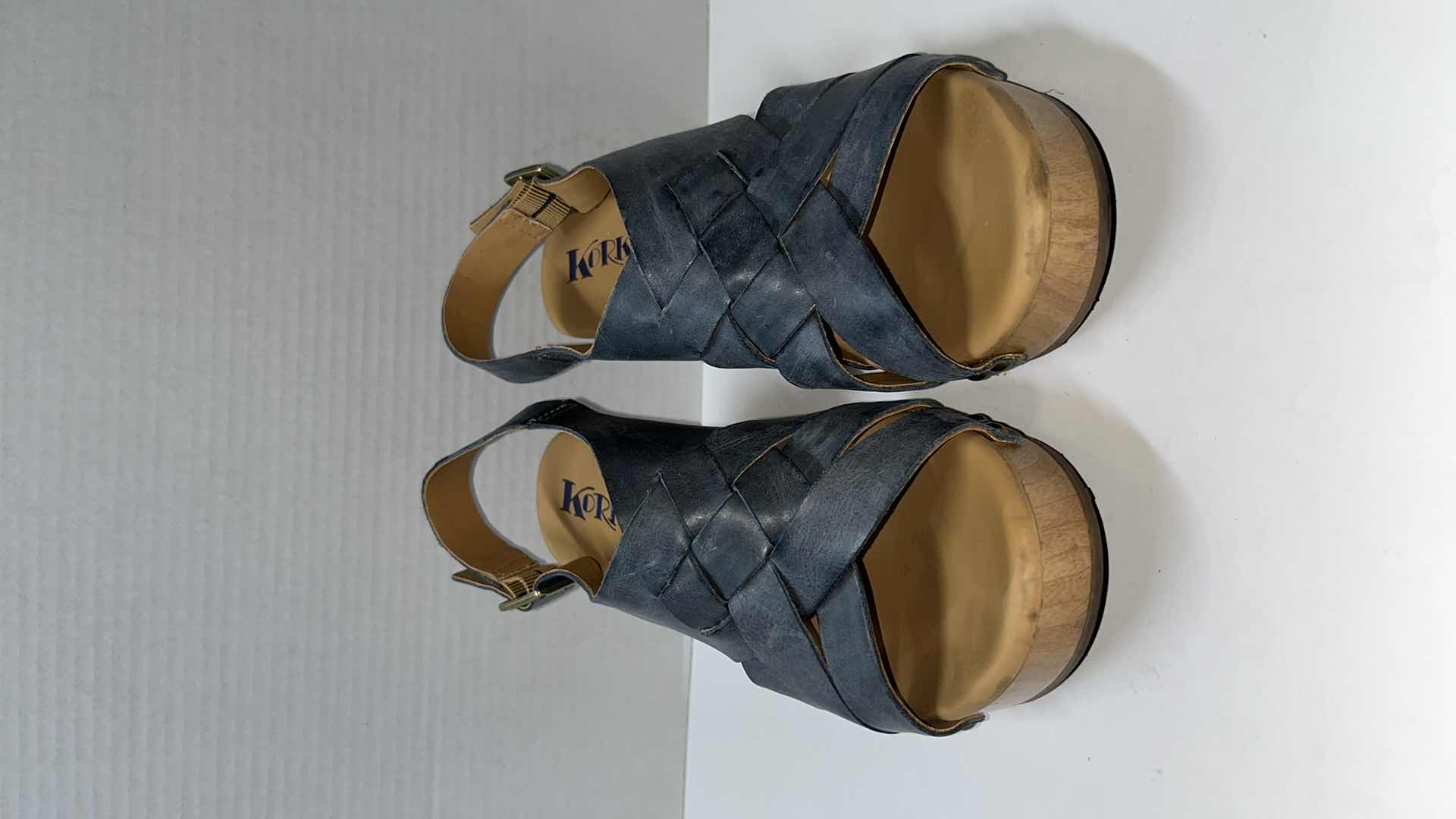 Photo 1 of KORKS BY KORK-EASE BERENGO CLOG SANDALS, STEEL BLUE (WOMENS SIZE 9)