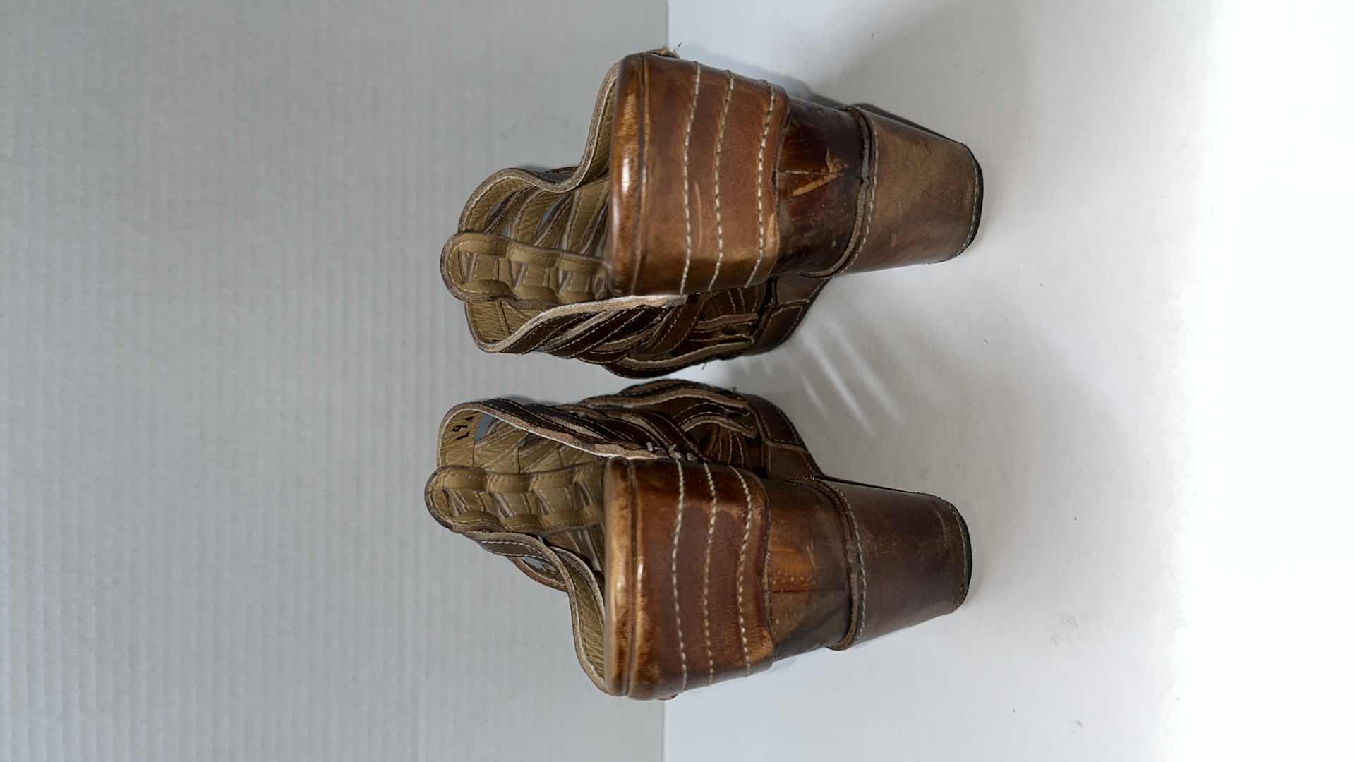 Photo 1 of BED STU GINA WEDGE SANDAL, TAN RUSTIC (WOMENS SIZE 9)