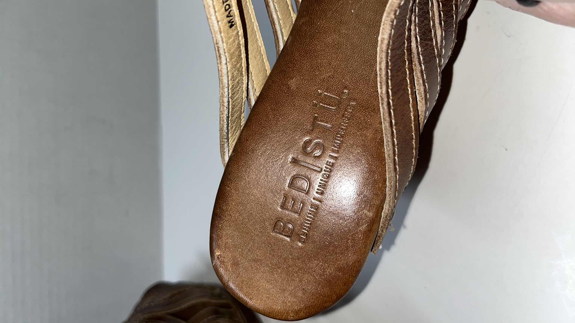 Photo 1 of BED STU GINA WEDGE SANDAL, TAN RUSTIC (WOMENS SIZE 9)