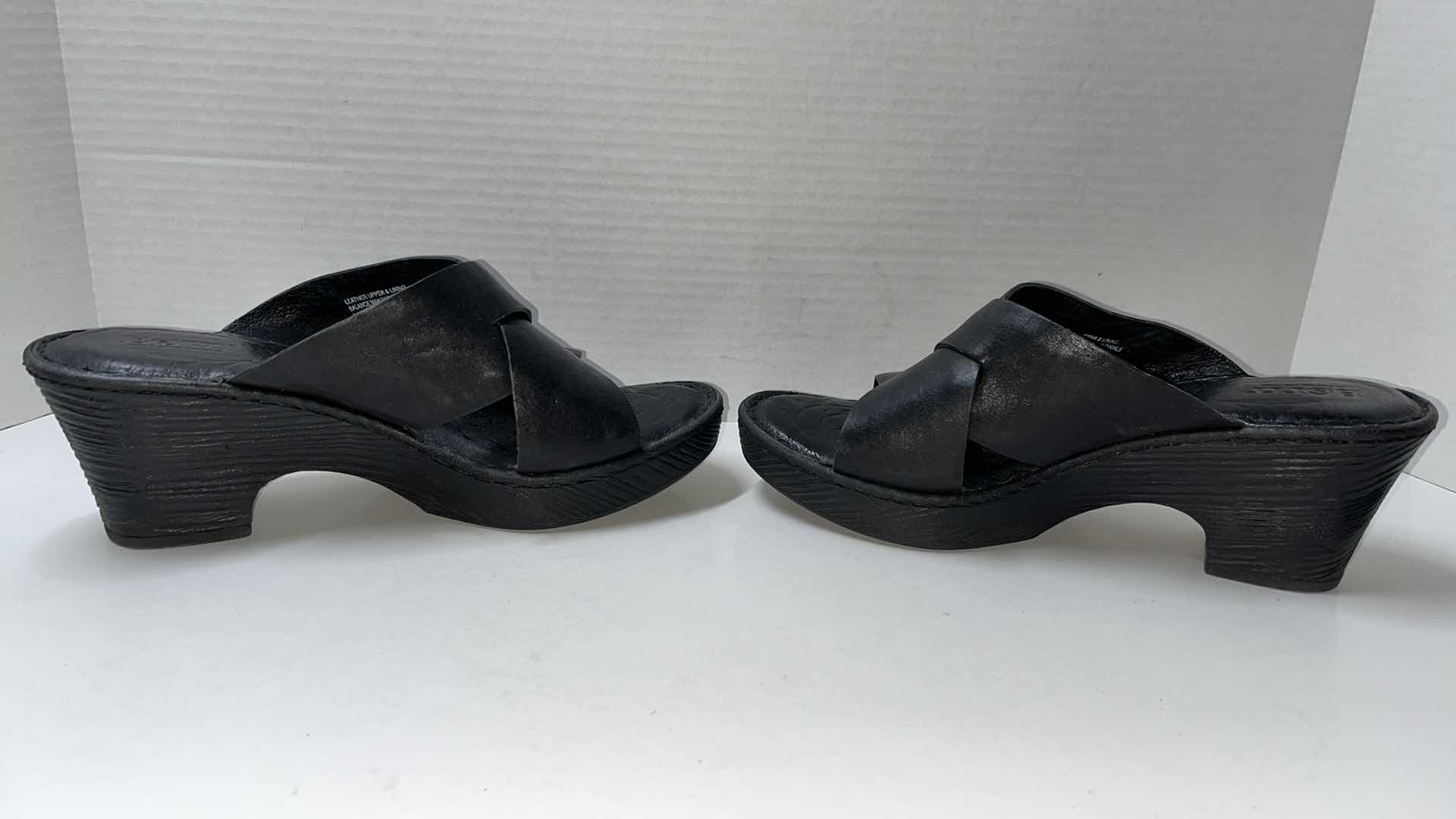 Photo 2 of BORN CONEY SLIDE SANDALS, BLACK (WOMENS SIZE 9)