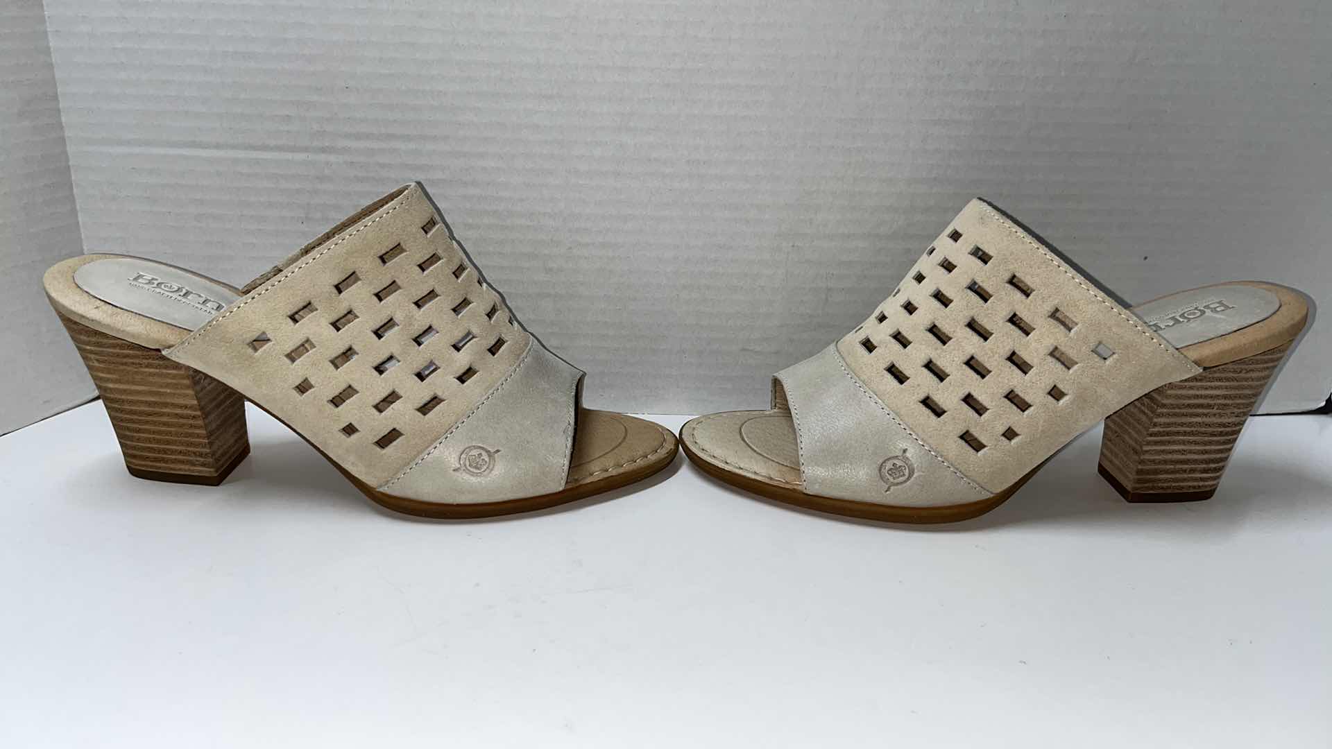 Photo 1 of BORN AGNETA HEELED SANDAL, CREAM (WOMENS SIZE 9)