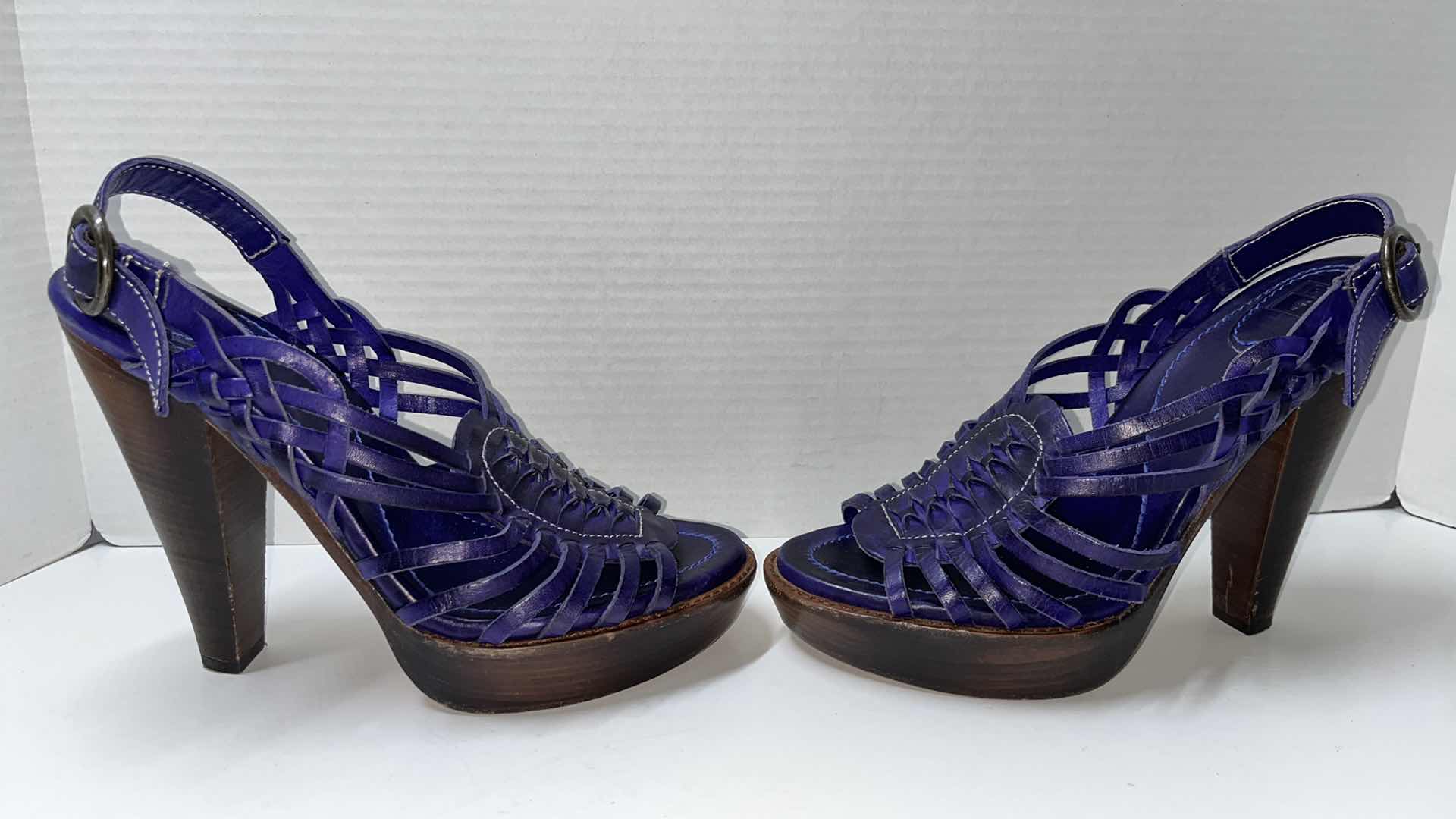 Photo 1 of FRYE JOY HUARACHE SLINGBACK HEEL, VIOLET PURPLE (WOMENS SIZE 8.5)