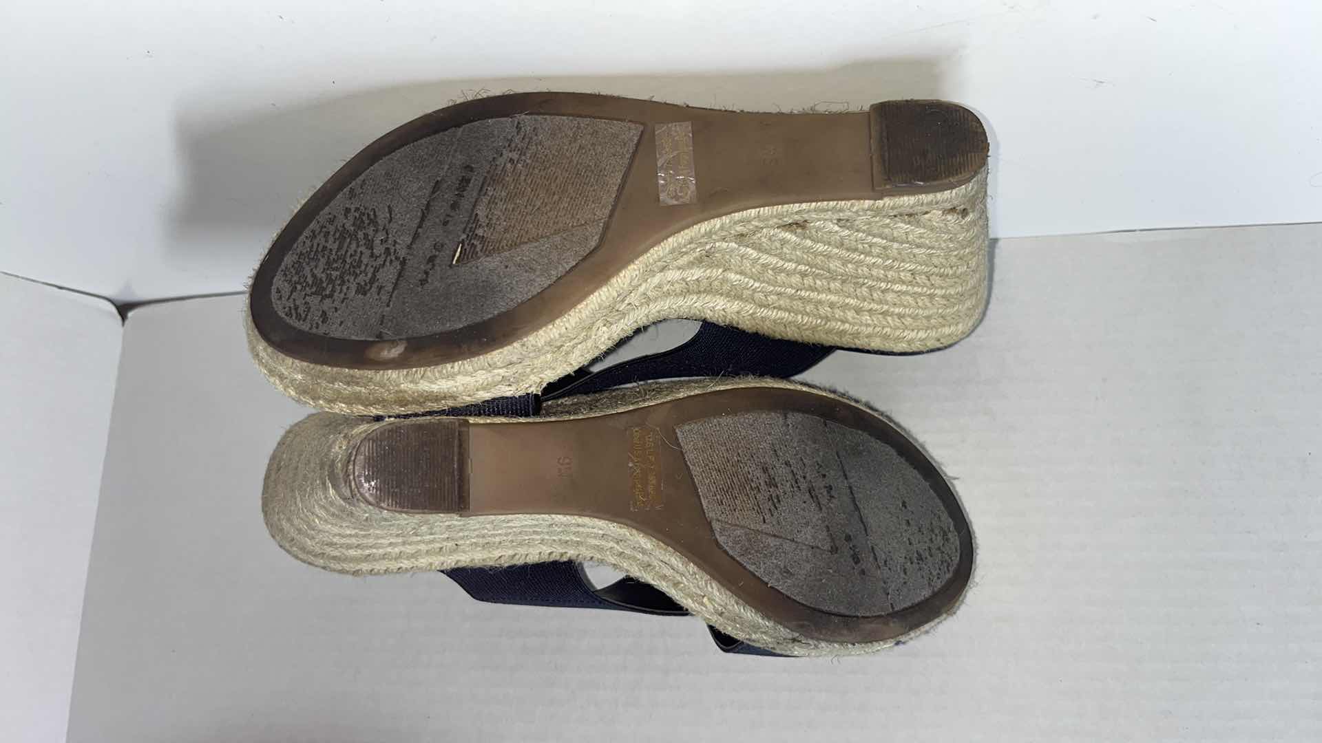 Photo 7 of MARC FISHER ENGAGE CRISS CROSS ESPADRILLE WEDGES, NAVY (WOMENS SIZE 9)