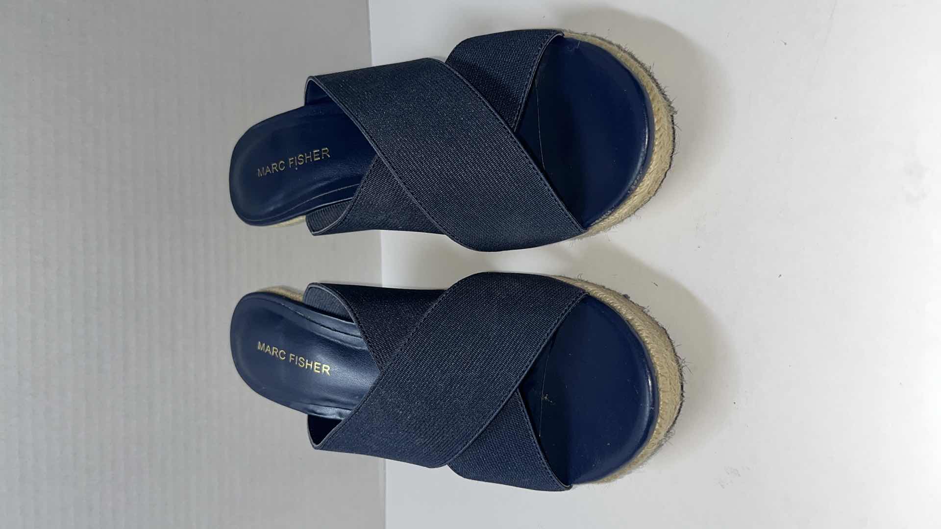 Photo 5 of MARC FISHER ENGAGE CRISS CROSS ESPADRILLE WEDGES, NAVY (WOMENS SIZE 9)