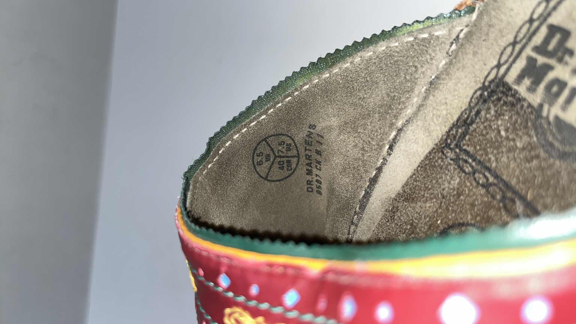 Photo 1 of DR MARTENS AIR WAIR CHUNKY EMBROIDERED PLATFORM SANDAL, MULTICOLOR (WOMENS SIZE 7.5)