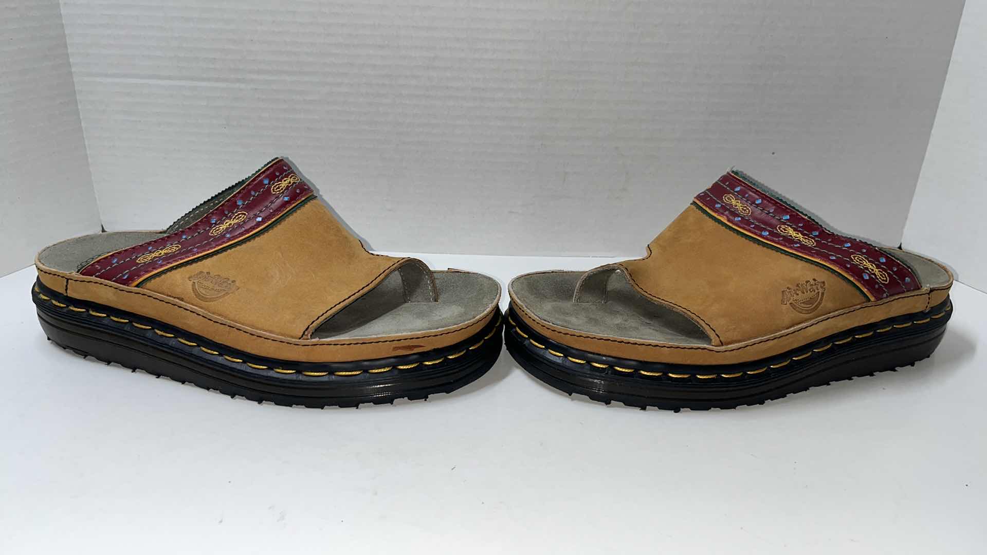 Photo 1 of DR MARTENS AIR WAIR CHUNKY EMBROIDERED PLATFORM SANDAL, MULTICOLOR (WOMENS SIZE 7.5)