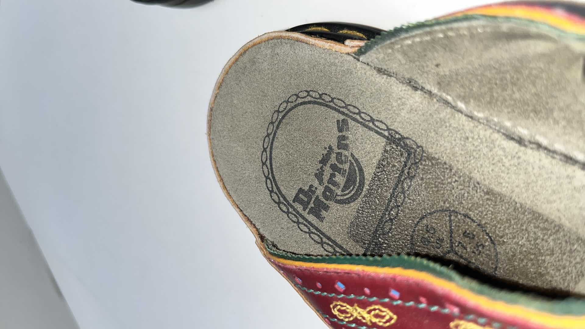 Photo 1 of DR MARTENS AIR WAIR CHUNKY EMBROIDERED PLATFORM SANDAL, MULTICOLOR (WOMENS SIZE 7.5)