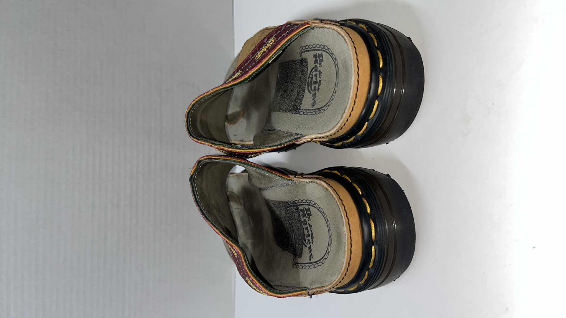 Photo 1 of DR MARTENS AIR WAIR CHUNKY EMBROIDERED PLATFORM SANDAL, MULTICOLOR (WOMENS SIZE 7.5)