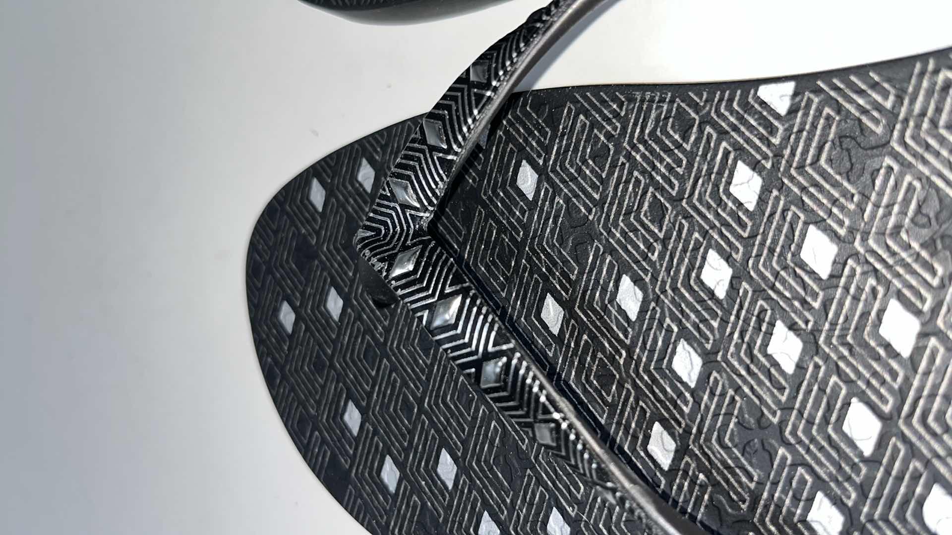 Photo 1 of NEW IPANEMA TRENDS VIII FLIP FLOPS, BLACK/SILVER (WOMENS SIZE 9)