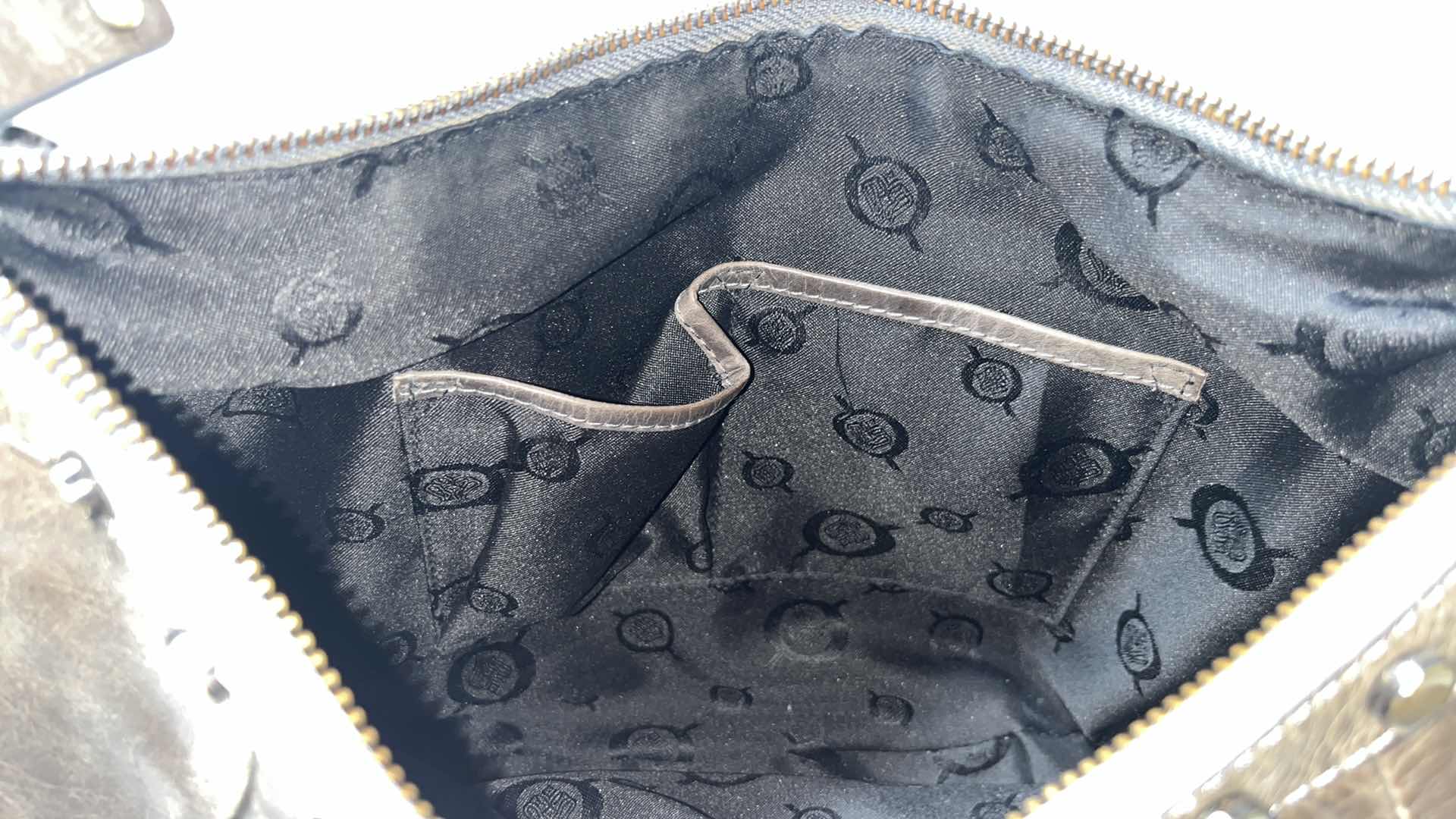 Photo 6 of BORN STUDDED LEATHER LARGE CROSSBODY BAG W RUBBED BRONZE EMBELLISHMENTS, RUSTIC BROWN