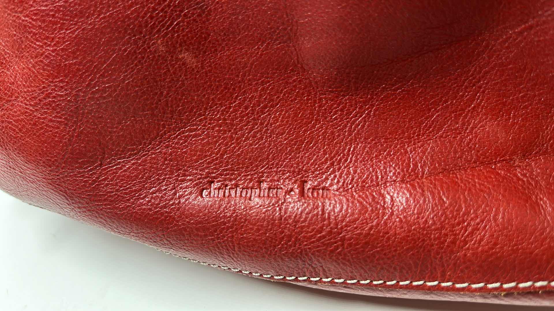 Photo 6 of CHRISTOPHER KON LEATHER SHOULDER BAG, RED