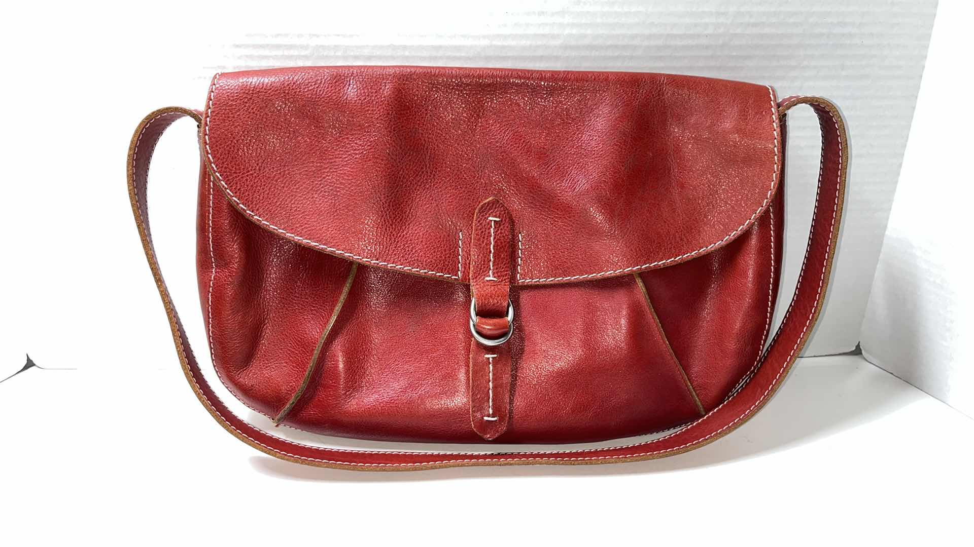 Photo 1 of CHRISTOPHER KON LEATHER SHOULDER BAG, RED