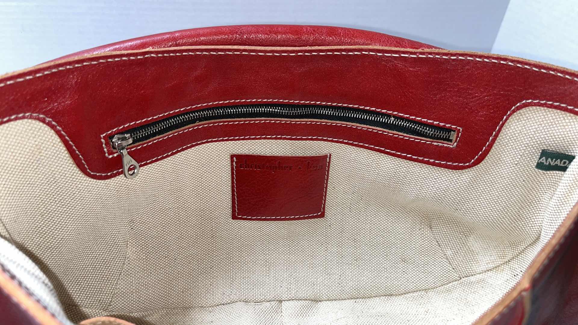 Photo 4 of CHRISTOPHER KON LEATHER SHOULDER BAG, RED