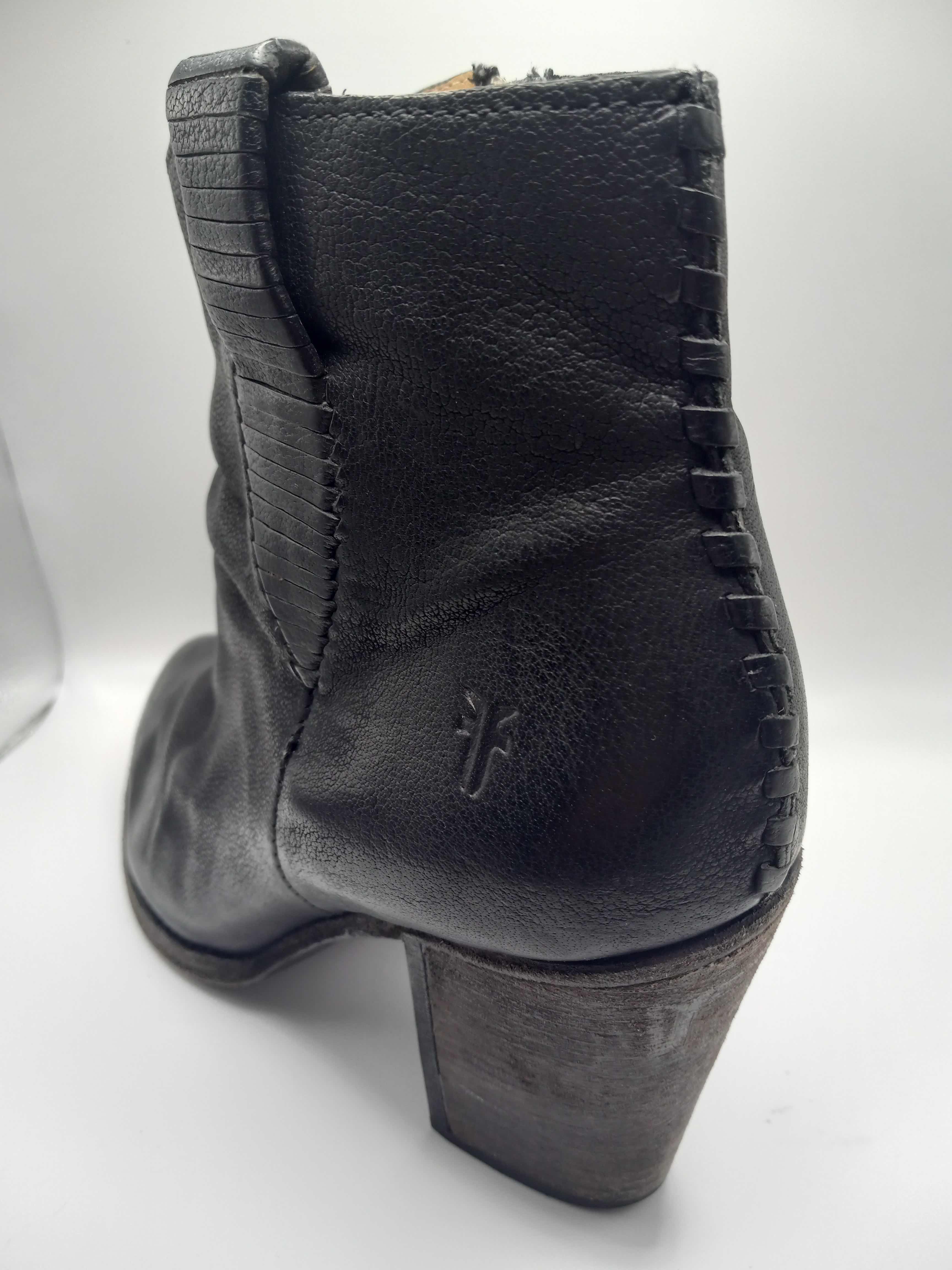 Photo 1 of FRYE ILANA WHIPSTITCH BLACK LEATHER SHORT ANKLE BOOTS BOOTIES WOMEN’S SIZE 9B